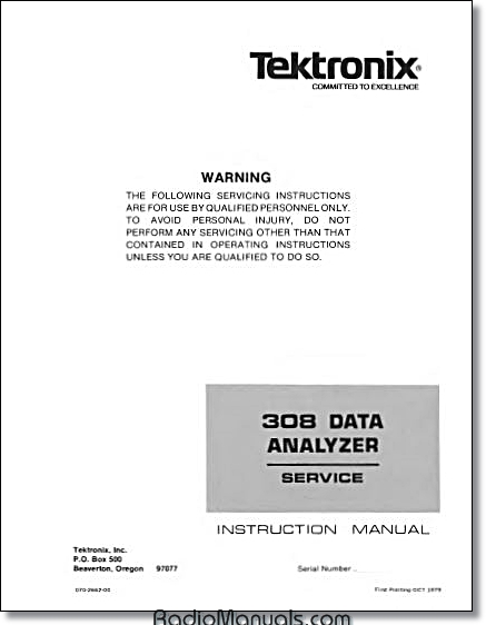 Tektronix 308 Service Manual